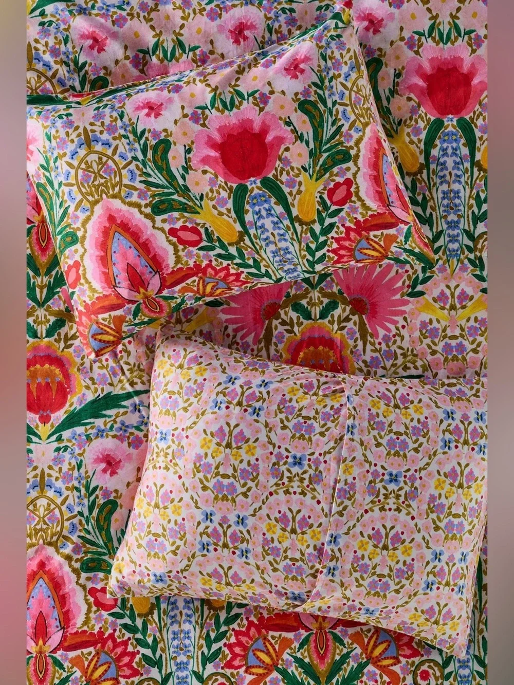 Anthropologie MINDTHEGAP Cotton Sateen Printed Duvet Cover & Shams, Susie Q